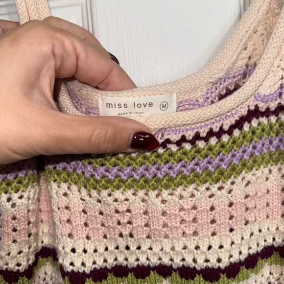 Striped Crochet Tank Top by Miss Love - Picture 2 of 4